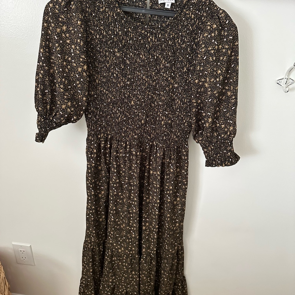 Baltic Born Black Floral Long Sleeve Dress
